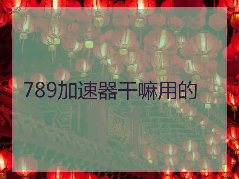 789加速器干嘛用的