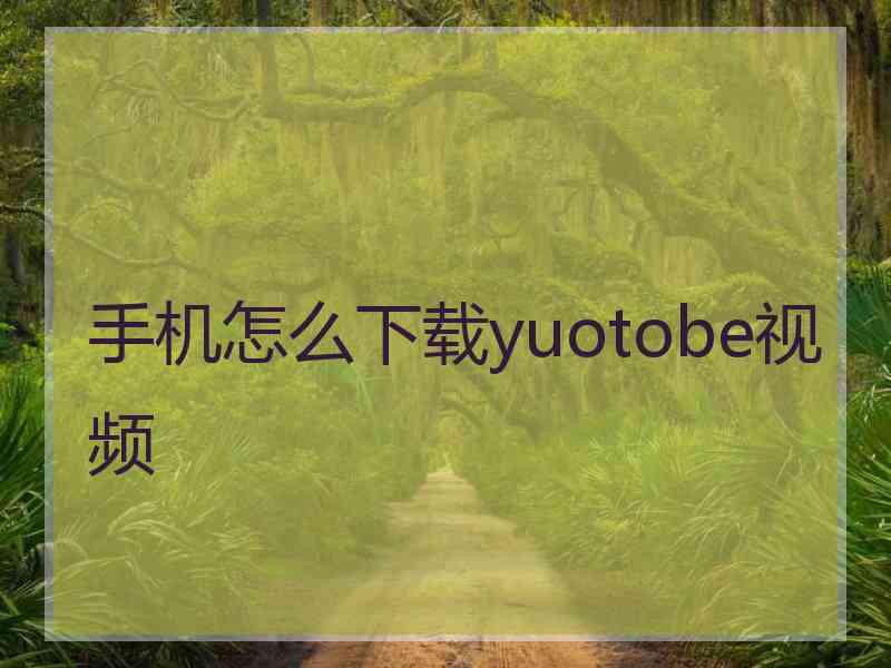 手机怎么下载yuotobe视频