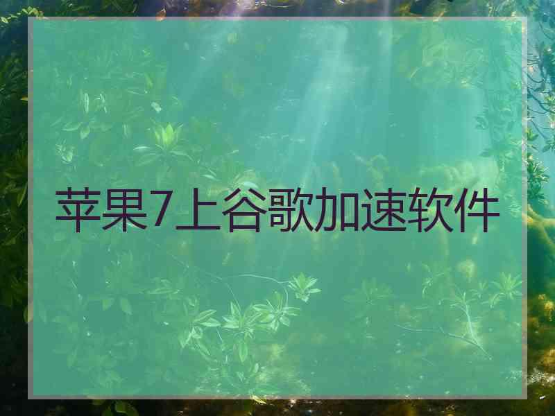 苹果7上谷歌加速软件