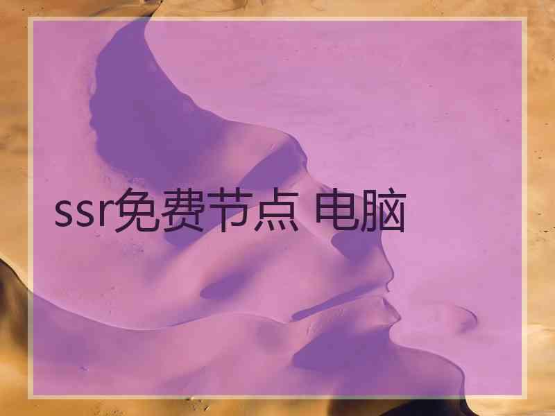 ssr免费节点 电脑