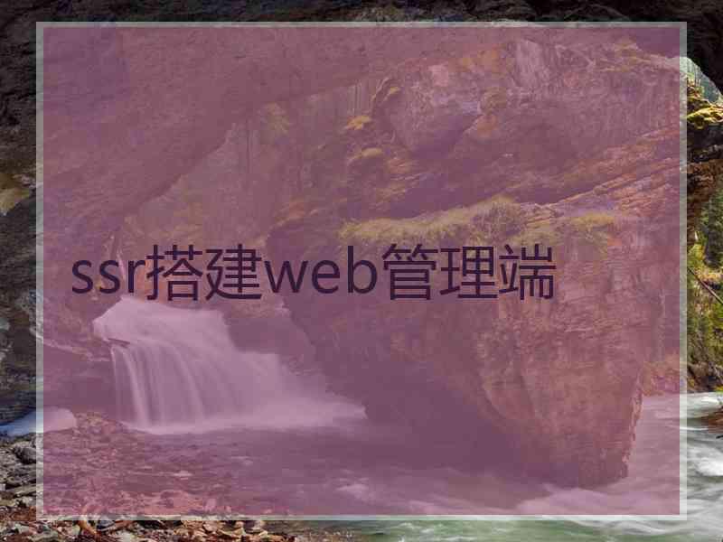 ssr搭建web管理端