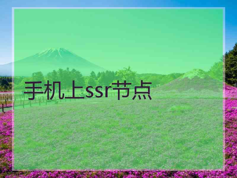 手机上ssr节点