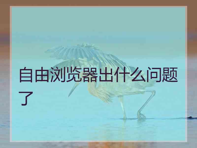 自由浏览器出什么问题了