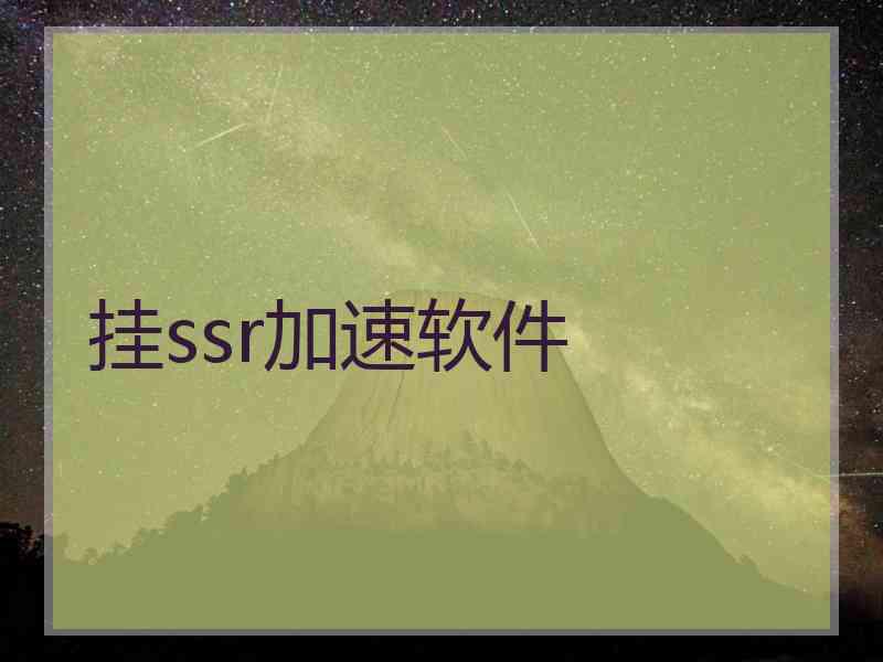 挂ssr加速软件