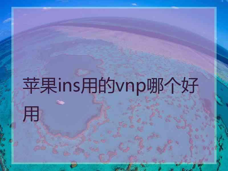 苹果ins用的vnp哪个好用