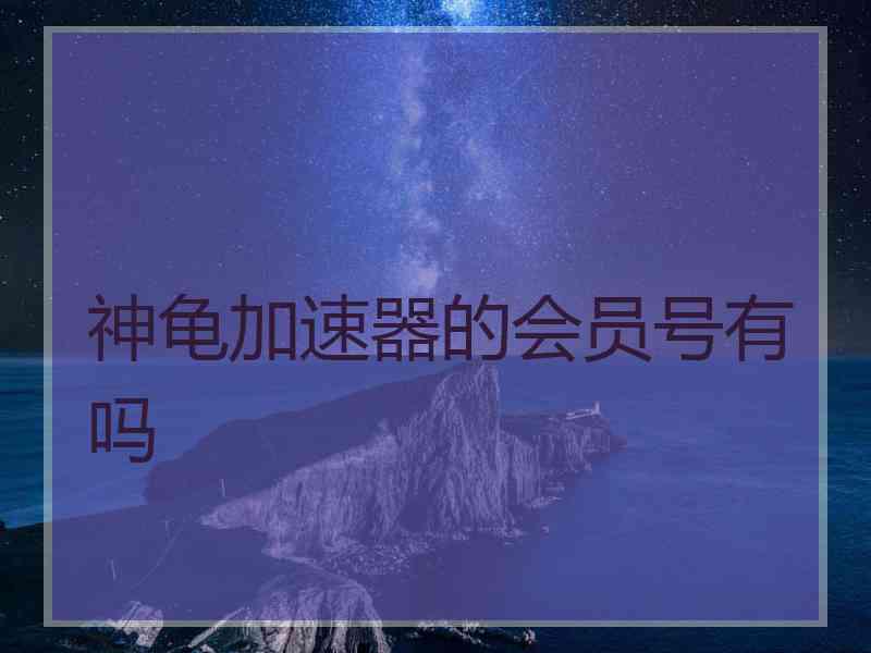 神龟加速器的会员号有吗