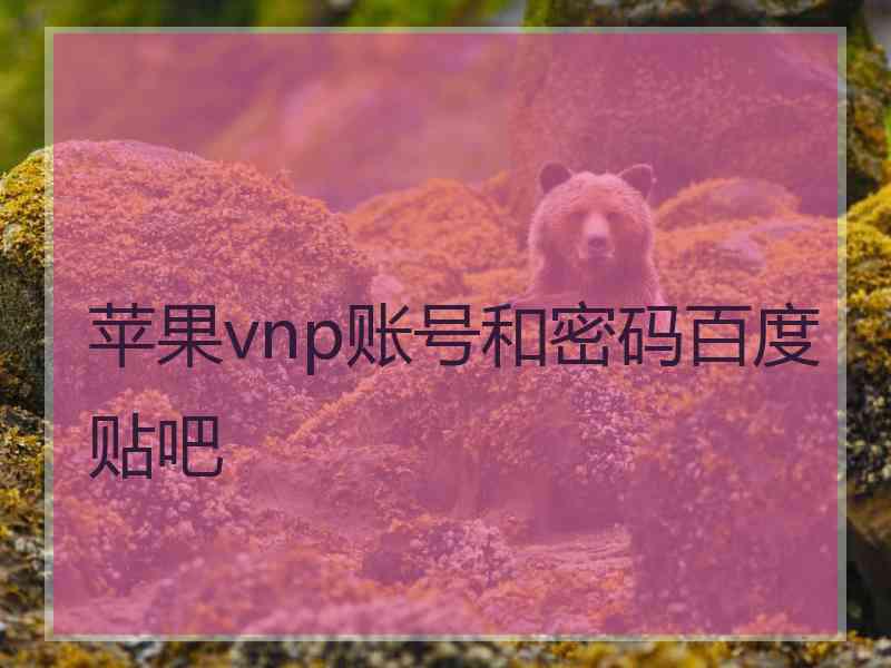 苹果vnp账号和密码百度贴吧